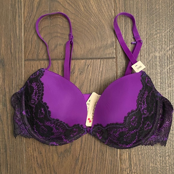 La SENZA Other - NWT-La Senza black lace purple push up bra